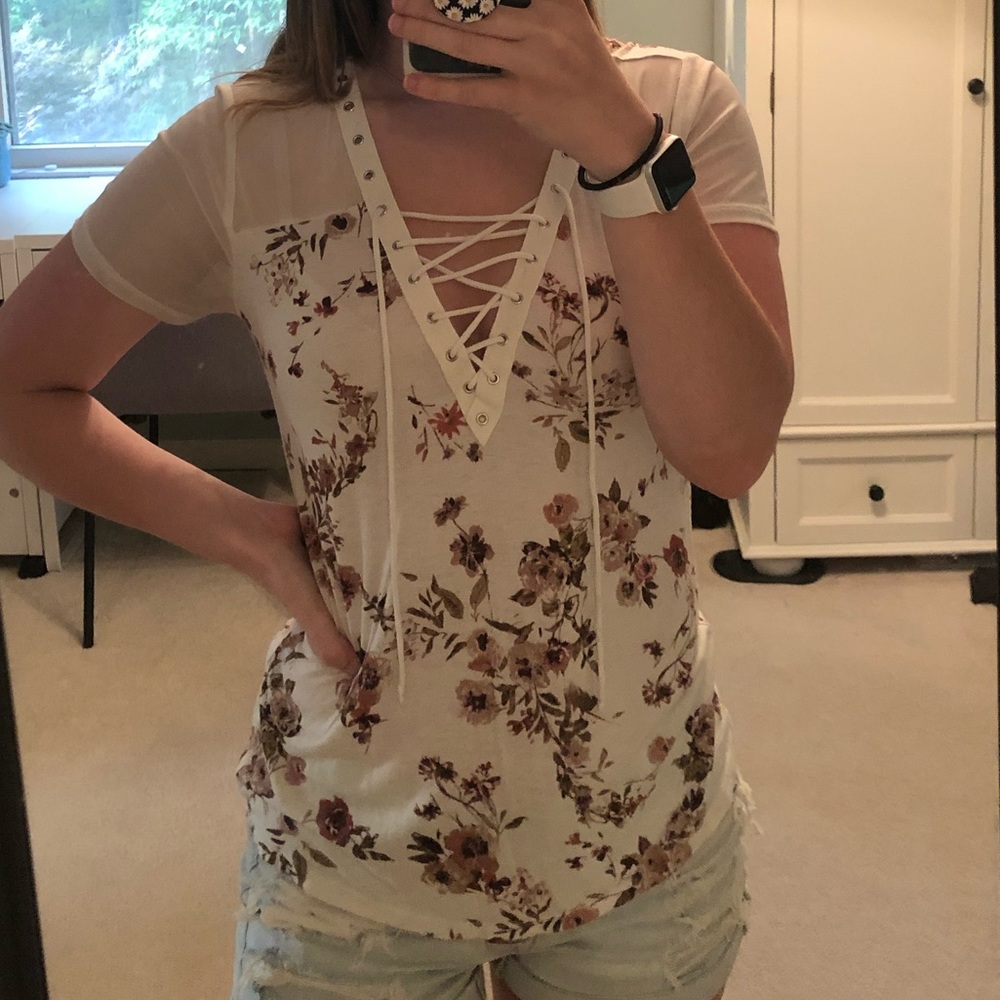 Floral v-neck top